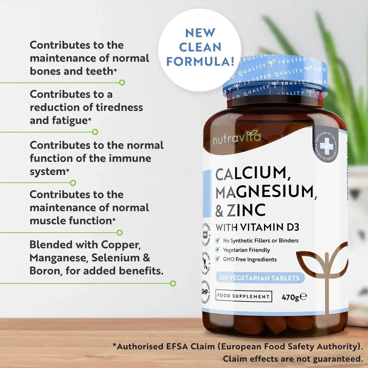 Kalzium, Magnesium, Zink und Vitamin D3 – 365 Tabletten