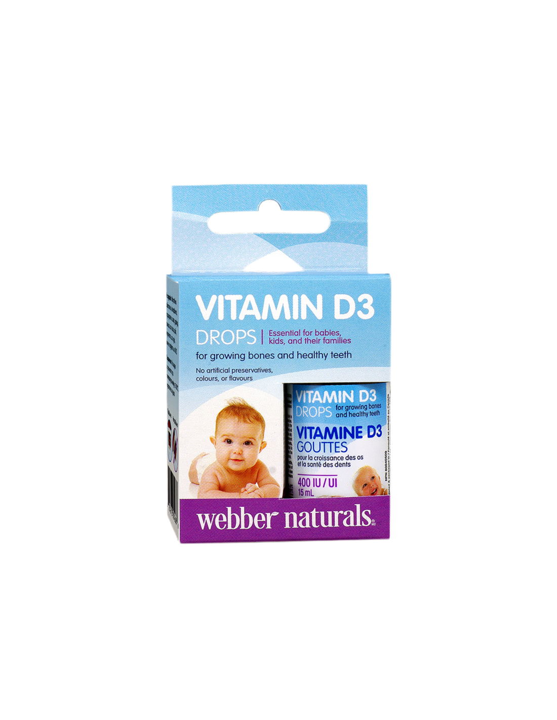 Vitamin D3 für Babys und Kinder, 400 IE x 15 ml/ 500 Dosen