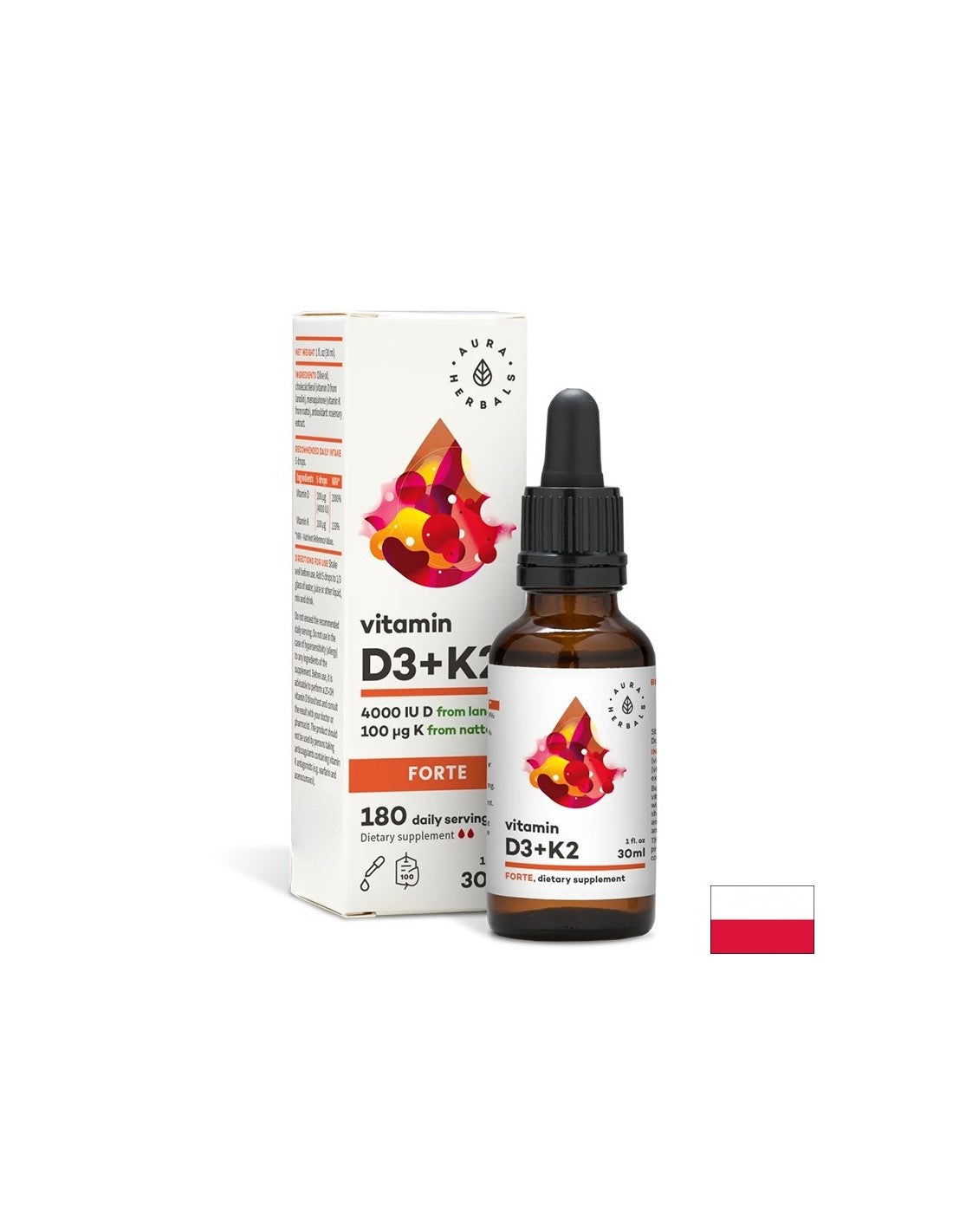 Knochen und Gelenke – Vitamin D3 800 IE + K2 20 µg (forte), 30 ml Tropfen