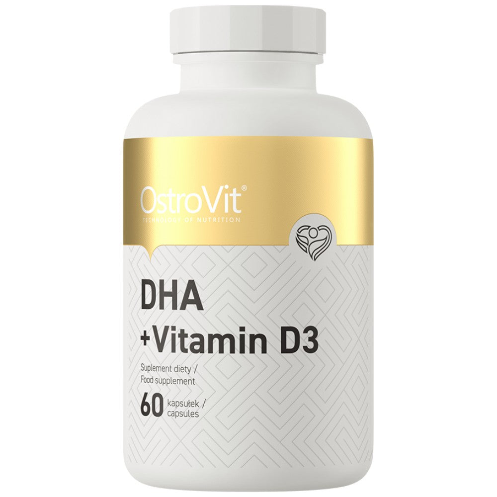 DHA + Vitamin D3 | 300 mg DHA aus Fischöl 60 Gelkapseln