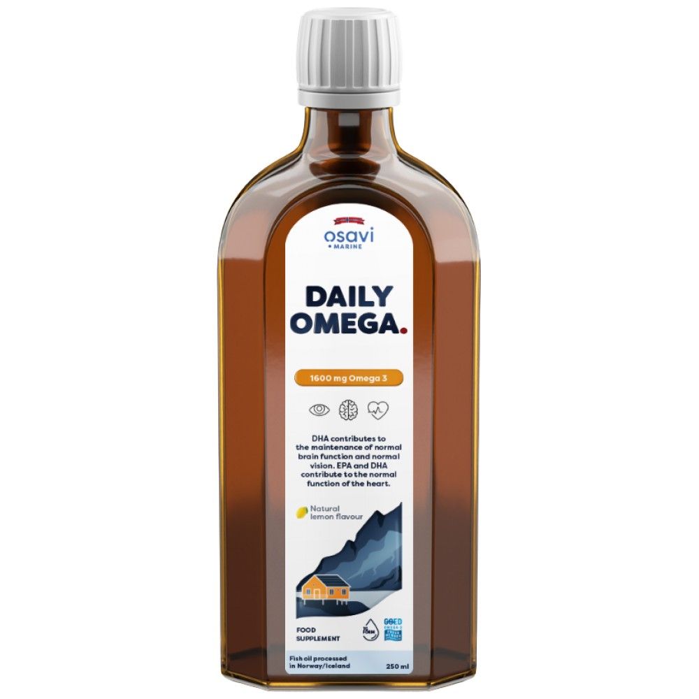Tägliche Omega-Flüssigkeit | Natürliches Zitronenaroma – 250 ml