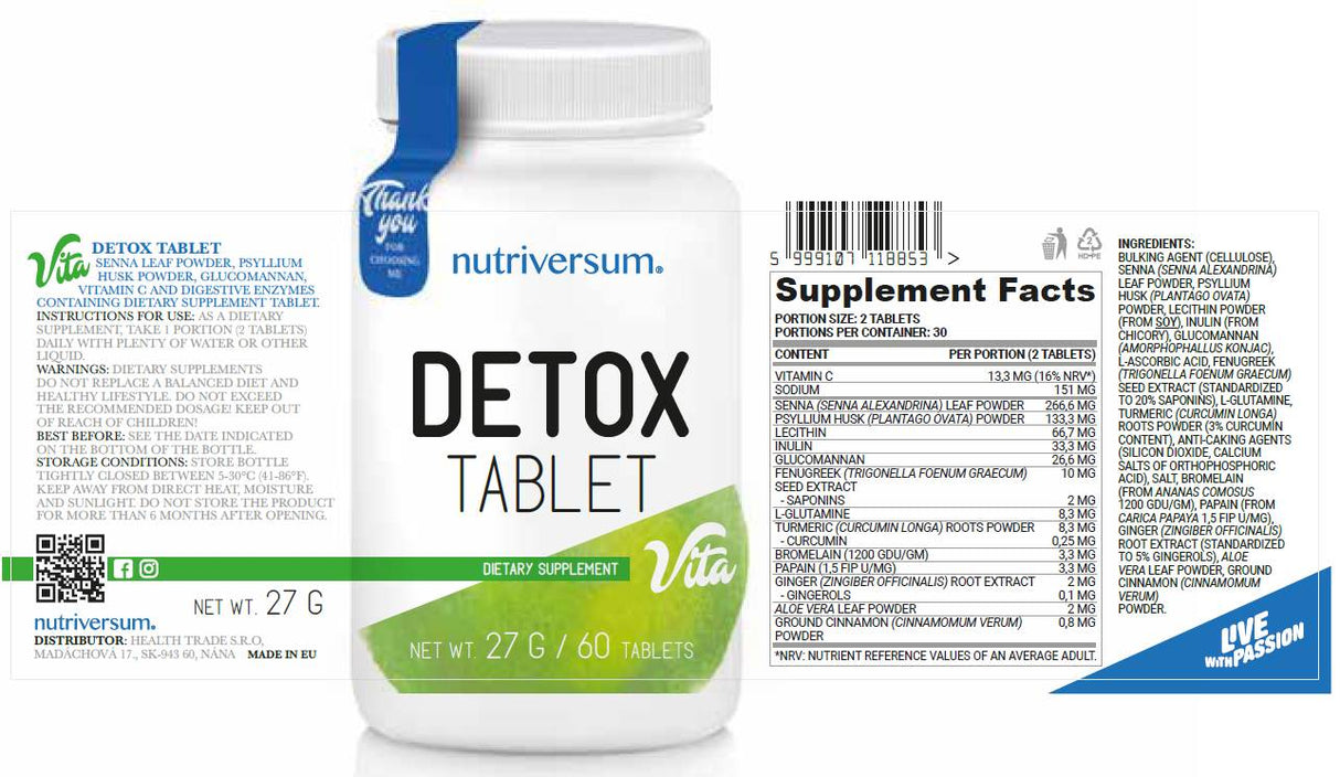Entgiftungstablette | Detox-Formel – 60 Tabletten