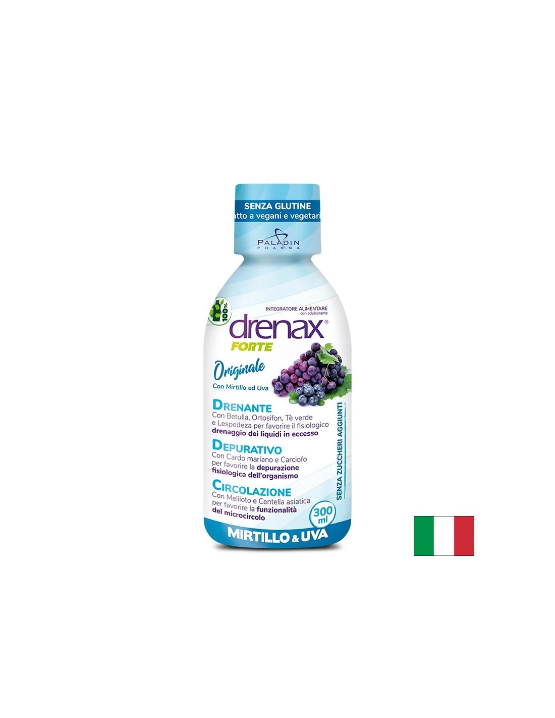 Diuretische Formel mit Traubenkernen und Blaubeeren – Drenax – Drenax® Forte, 300 ml, 10 Dosen