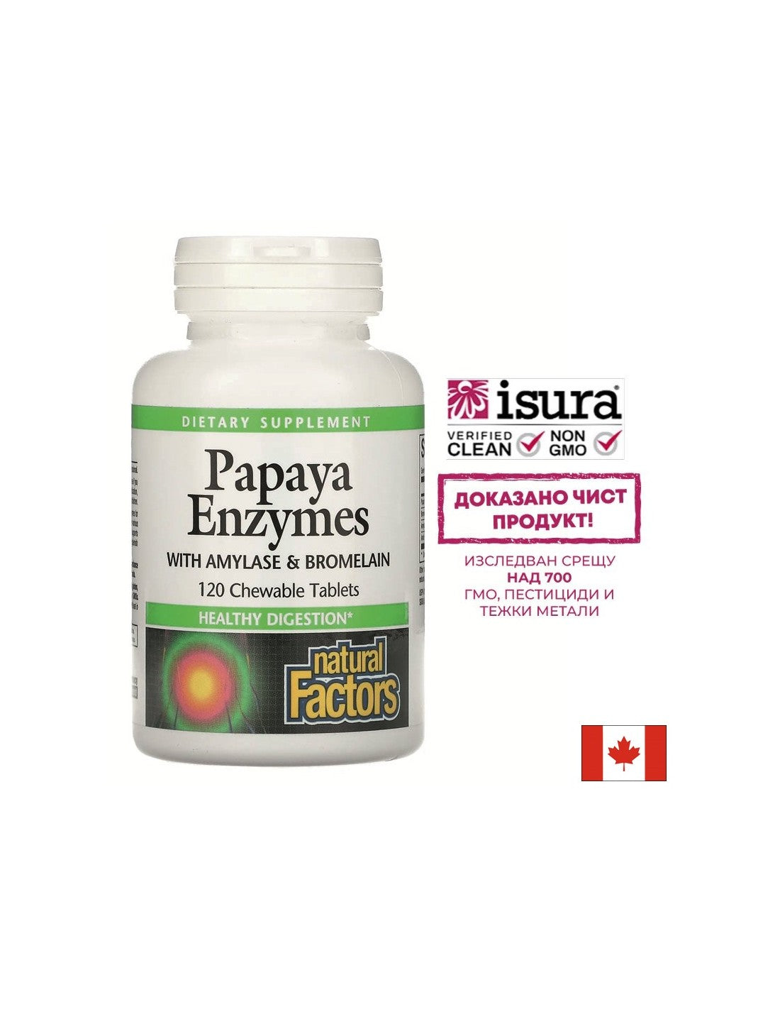 Verdauung – Papaya-Enzyme mit Amylase und Bromelain, 120 Kautabletten <tc>Natural Factors</tc>
