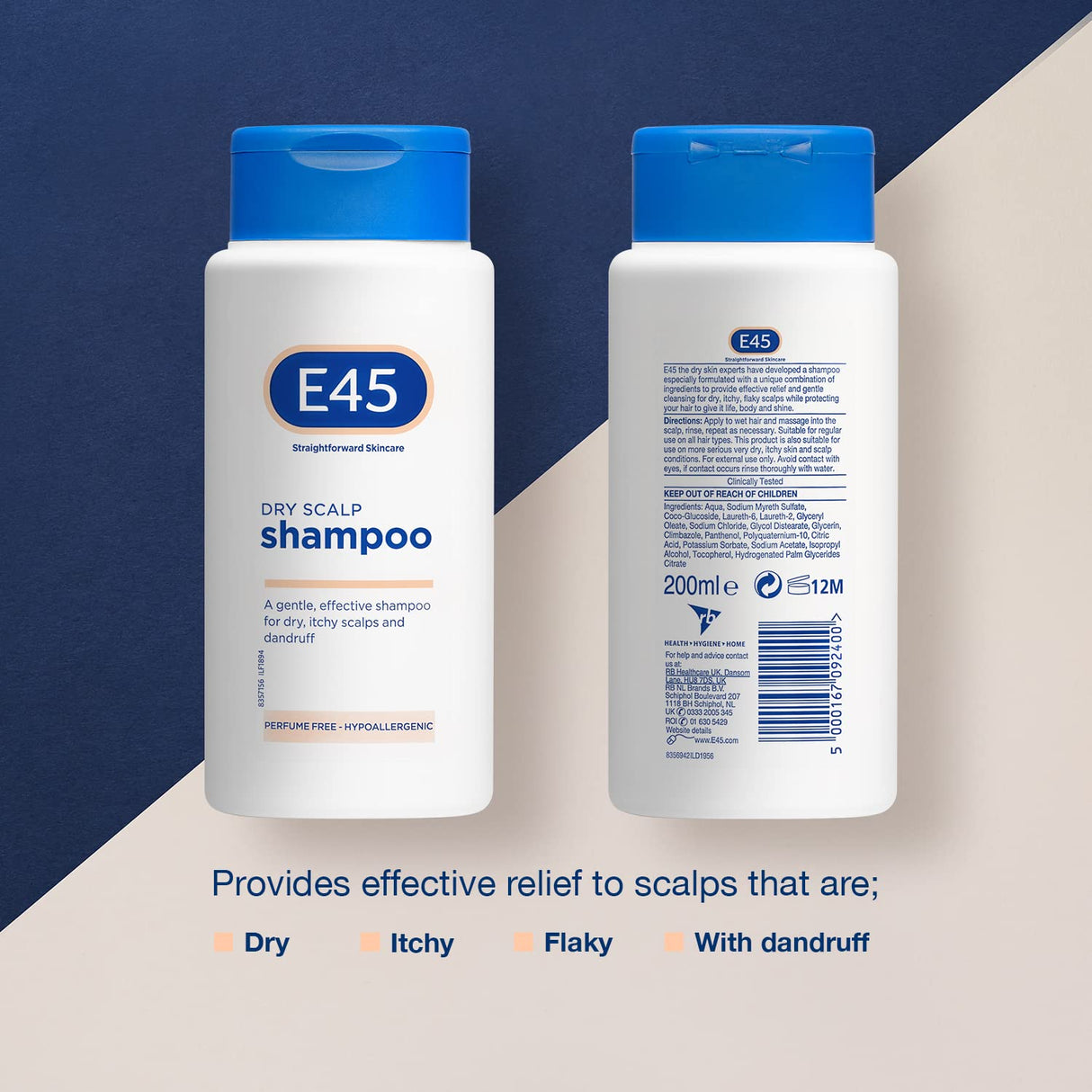 E45 Dermatologisches Shampoo gegen trockene Kopfhaut - 200 ml