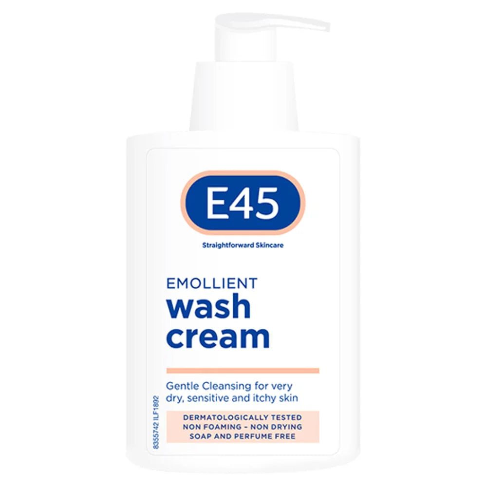 E45 Emollient -Reinigungscreme für trockene, empfindliche und juckende Haut - 250 ml