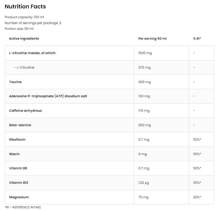 Ausdauerschuss | Pre-Workout mit ATP-Energie – 20 x 80 ml