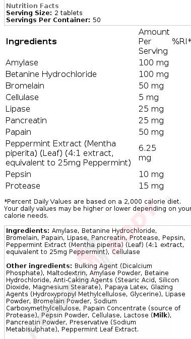 Enzymformel | Vollspektrum-Formel – 100 Tabletten