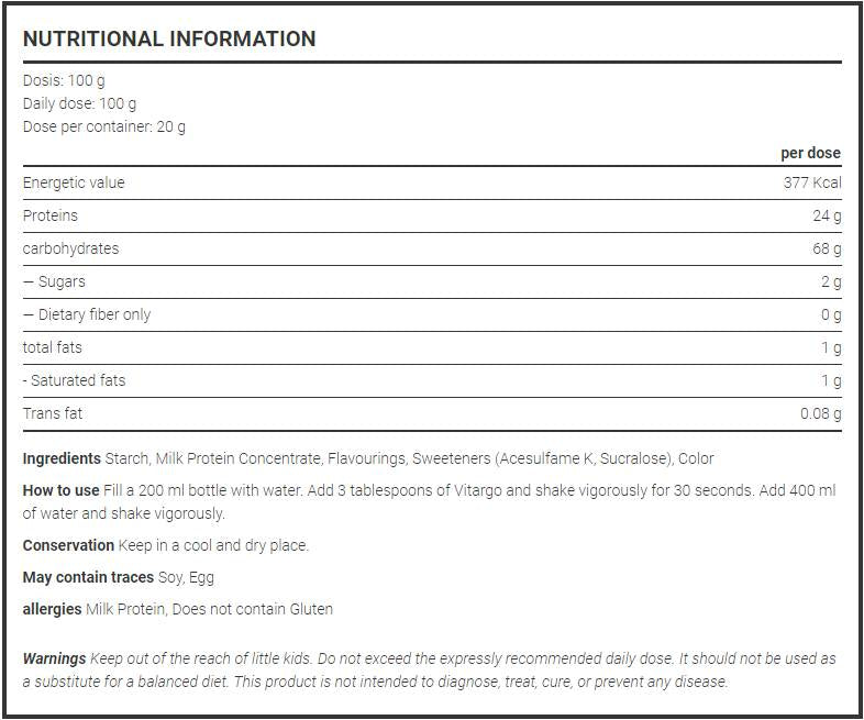 <tc>VITARGO</tc> Post | mit Whey Protein Konzentrat - 2000 Gramm