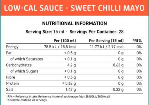 Fit Cuisine Low-Cal-Sauce | Süße Chili-Mayo – 425 ml