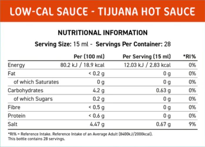 Fit Cuisine Low-Cal-Sauce | Tijuana Hot - 425 ml
