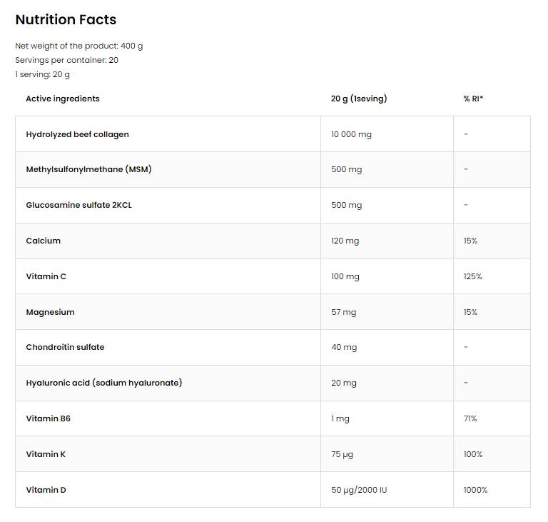 Flex Aid - KEEZA | Kollagen + Glucosamin, Chondroitin, MSM, Hyaluronsäure 400 Gramm