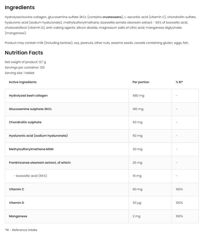 Flex Regen | Kollagen + Glucosamin, Chondroitin, MSM, Hyaluronsäure 120 Tabletten