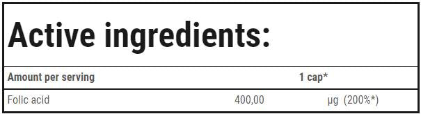 Folsäure 400 µg – 90 Kapseln