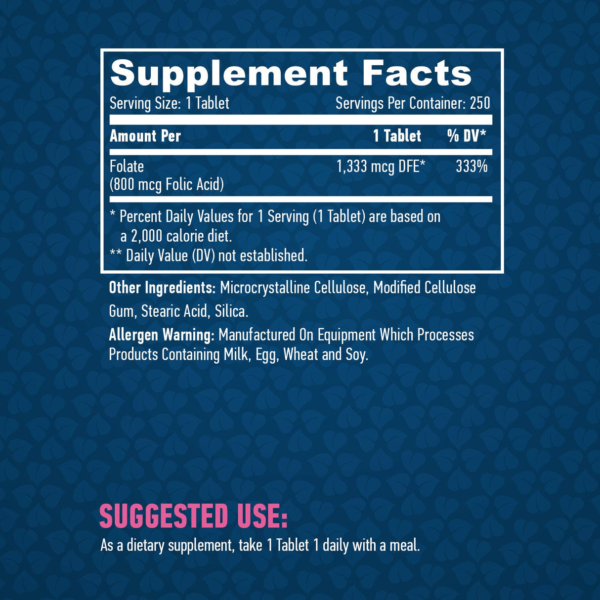 Folsäure 800mcg./250 Tabs.