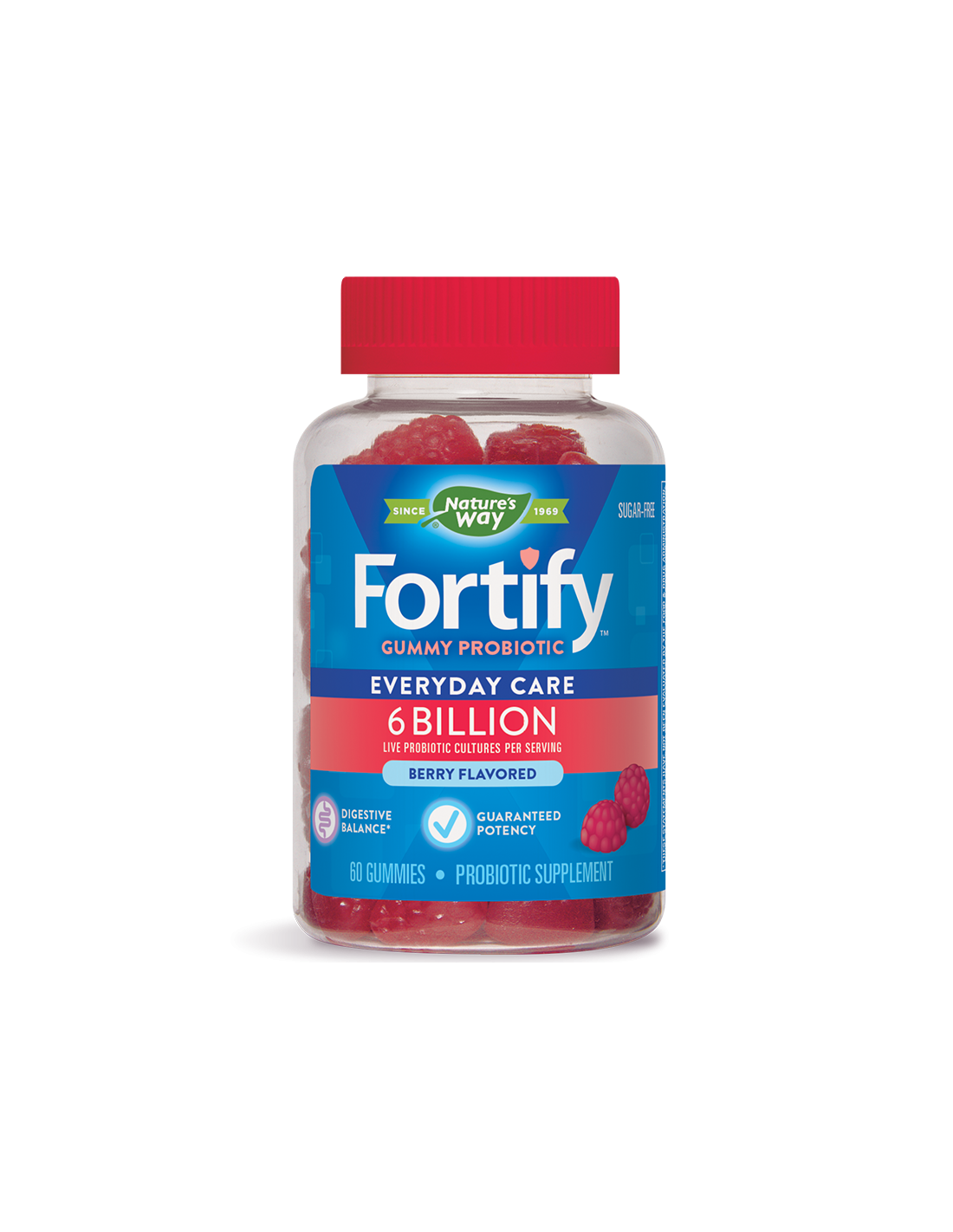Fortify™ Gummy Probiotic – Fortify™ Gummy Probiotic – 6 Milliarden aktive Probiotika, 60 Nature's Way Geltabletten
