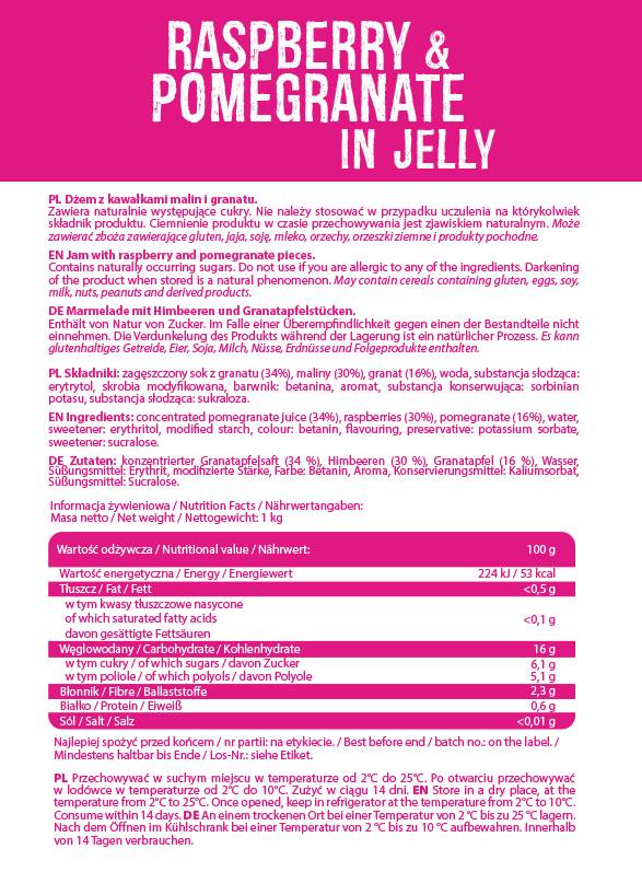 Frulove in Gelee | Himbeere und Granatapfel – 1000 Gramm