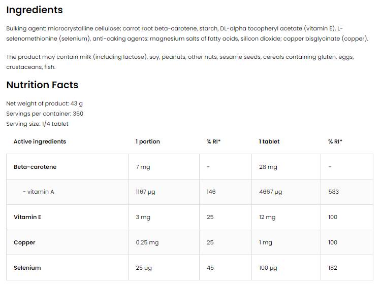 Beta-Carotin 28 90 Tabletten
