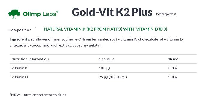 GOLD-Vit K2 Plus 30 Kapseln