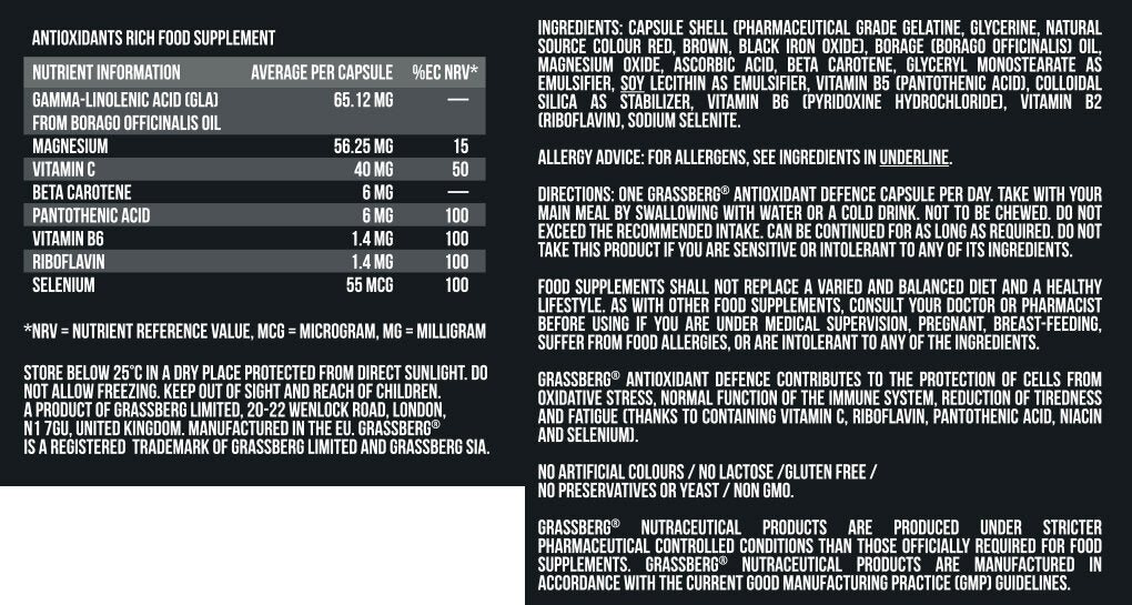 GRASSBERG Antioxidant Defense 60 Kapseln