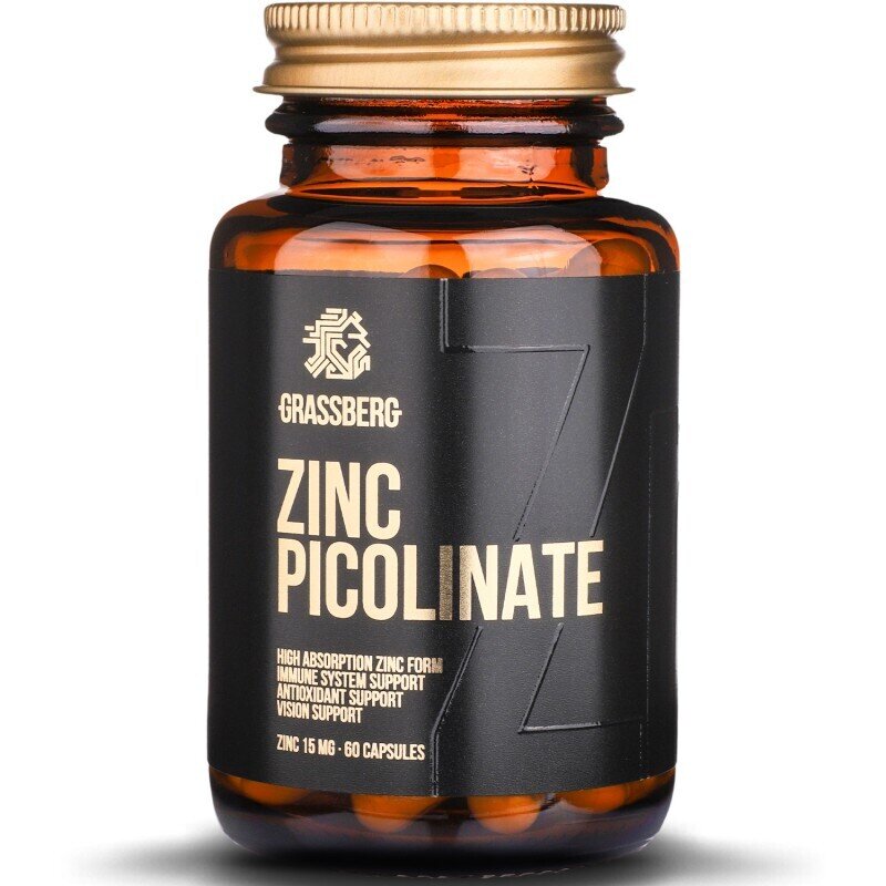 GRASSBERG Zinkpicolinat 15 mg – Hohe Absorption 60 Kapseln
