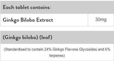 Ginkgo Biloba 30 mg – 120 Kapseln