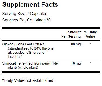 Ginkgo mit Vinpocetin (standardisiert) 40 mg – 60 Kapseln