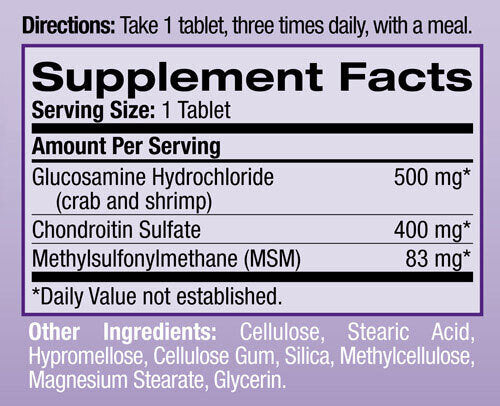 Glucosamin Chondroitin MSM 90 Tabs.