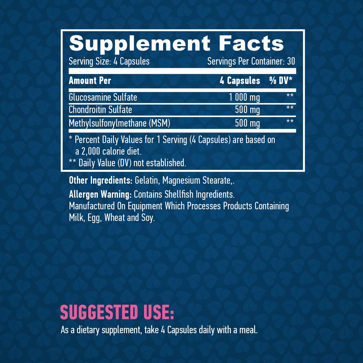 Glucosamin-Chondroitin- und MSM-Komplex/120 Kapseln.
