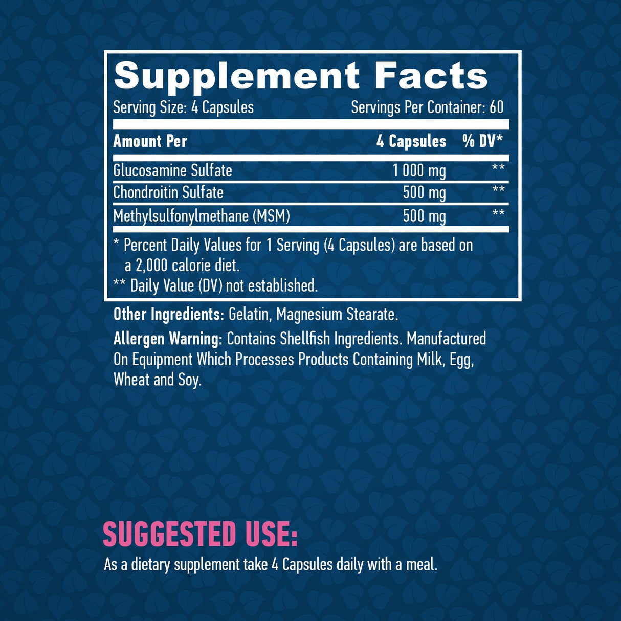 Glucosamin-Chondroitin- und MSM-Komplex/240 Kapseln.
