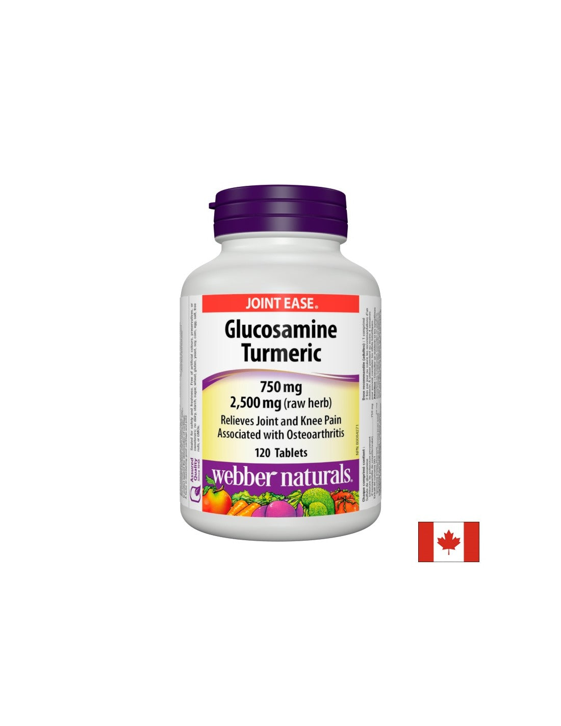 Glucosamin-Kurkuma – Glucosaminsulfat + Kurkuma – Für gesunde Gelenke, 120 Tabletten <tc>Webber Naturals</tc>