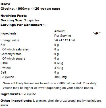 Glycin 1000 mg – 120 Kapseln