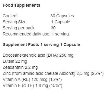 Gold Lutein 30 Kapseln <tc>Olimp</tc>