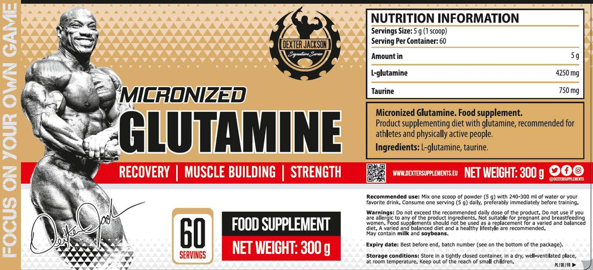 Gold-Serie | Mikronisiertes Glutamin mit Taurin – 300 Gramm