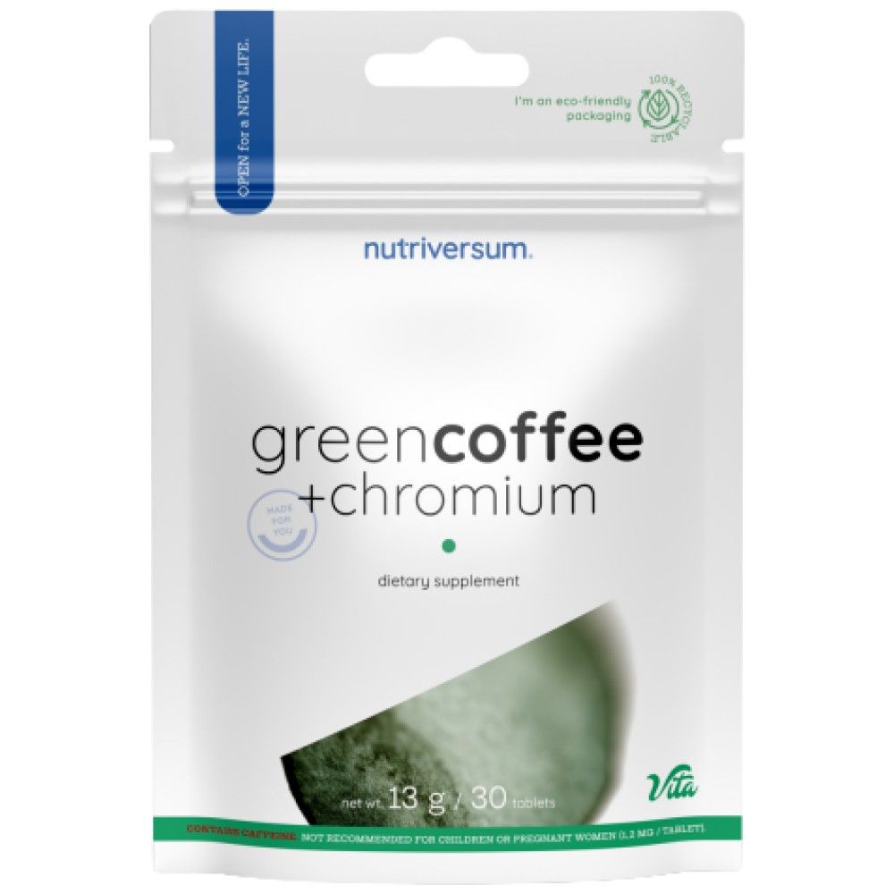 Grüner Kaffee + Chrom – 30 Tabletten