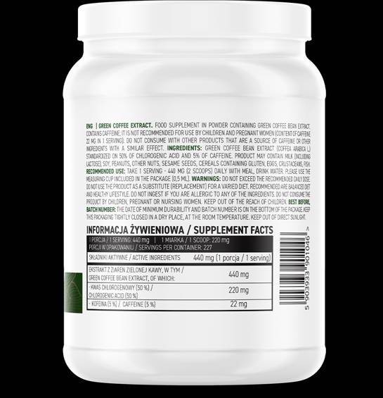Grüner Kaffee-Extrakt-Pulver 100 Gramm