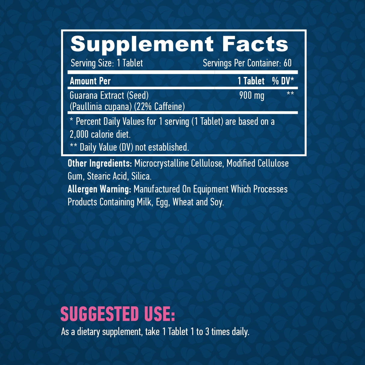 Guarana 900 mg/60 Tabletten.