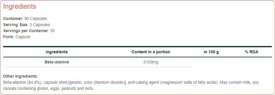 Beta-Alanin 700 | Workout Booster - 90 Kapseln