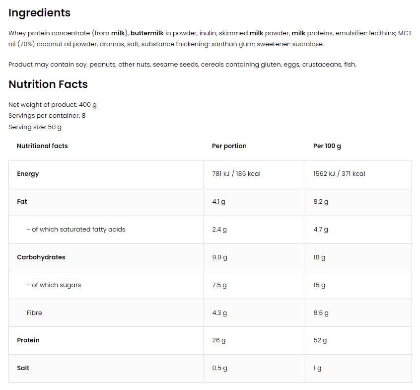 Proteinreiches Eis | 52 % Protein – 400 Gramm