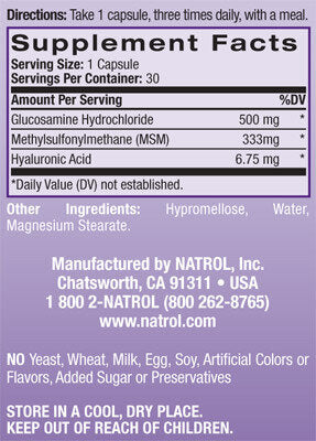 Hyaluronsäure MSM Glucosamin 90 Kapseln.
