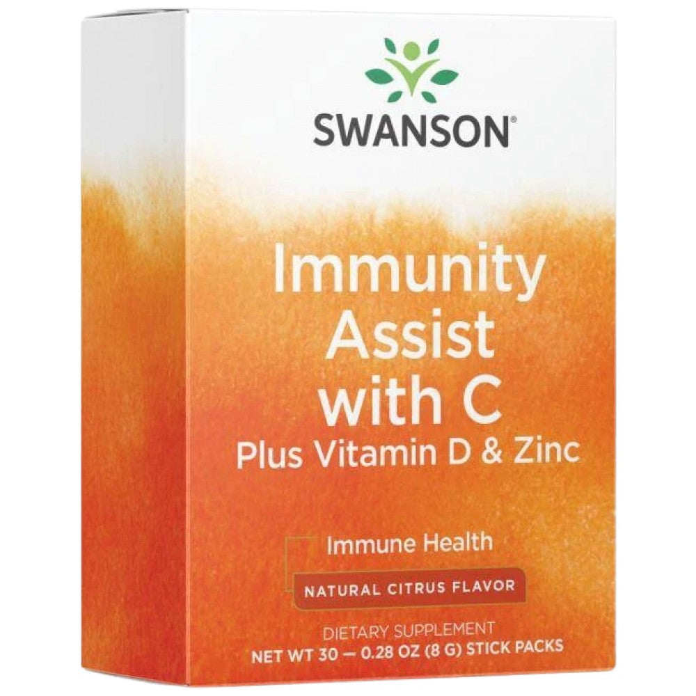 Immununterstützung mit C plus Vitamin D und Zink | Zitrusgeschmack 30 Packungen
