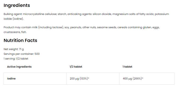 Jod 400 µg | Kaliumjod 250 Tabletten