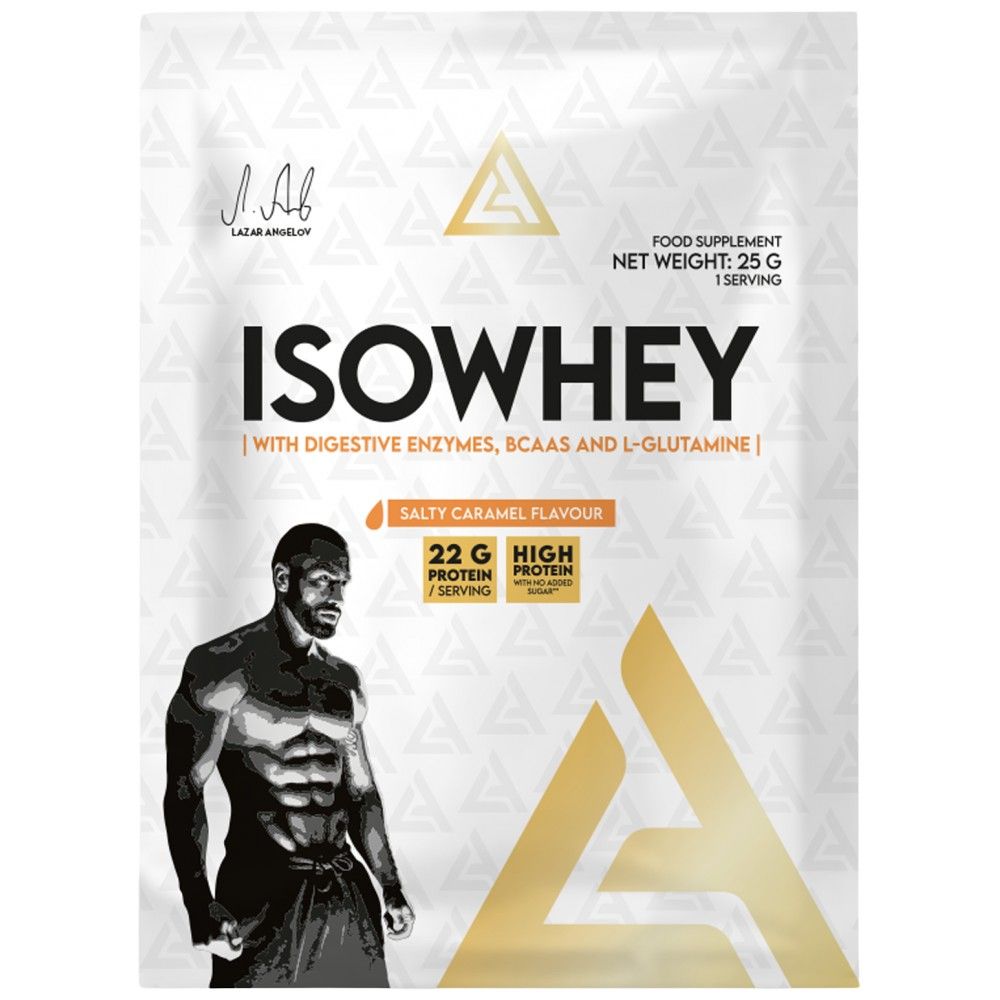 IsoWhey | Molkenproteinisolat mit Verdauungsenzymen, BCAA und Glutamin – 25 Gramm