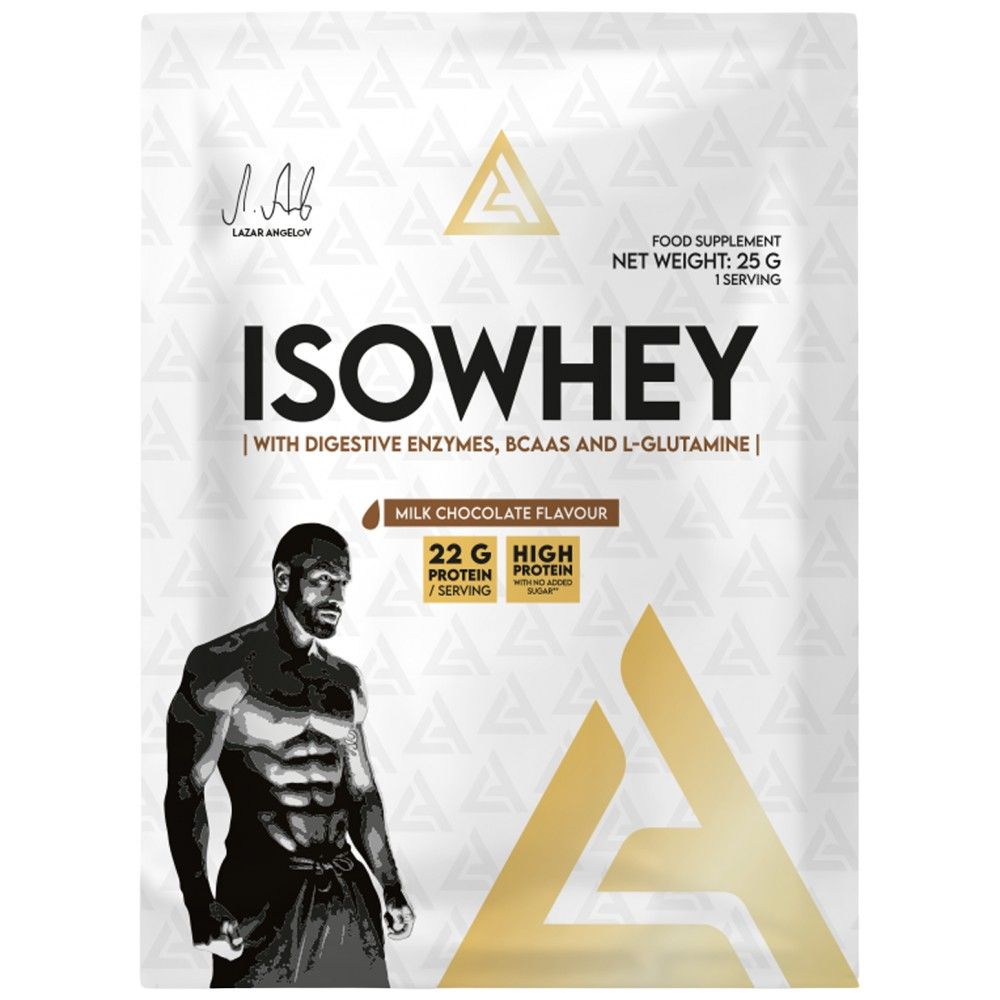 IsoWhey | Molkenproteinisolat mit Verdauungsenzymen, BCAA und Glutamin – 25 Gramm