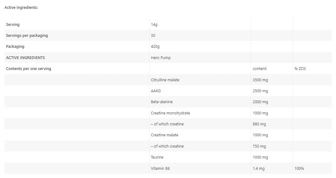 Heldenpumpe | Stimfreie Vorbereitungsformel-420 Gramm