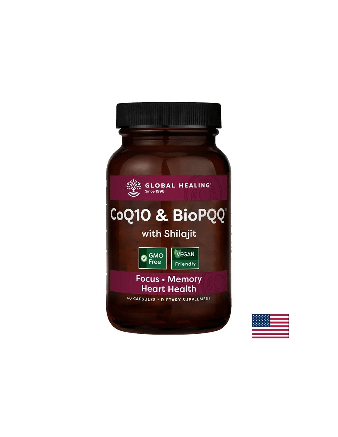 Antioxidans für Herz- und neurologische Gesundheit – Coenzym Q10 + Bio Pyrrolochinolinchinon & Shilajit, 60 Kapseln