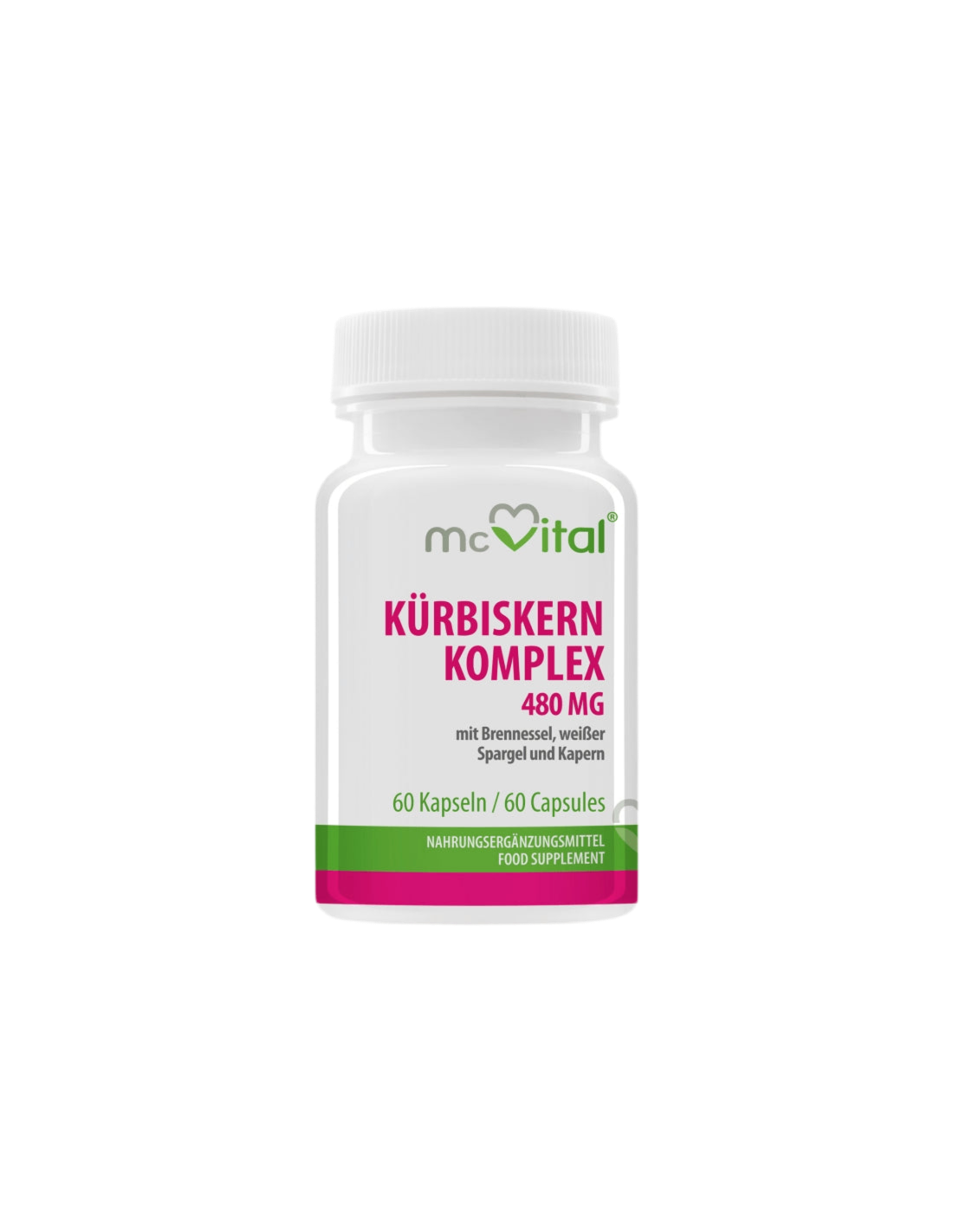 Kürbiskern Komplex/Kürbiskern mit Brennnessel, Spargel und Kapern für die Harngesundheit, 60 Kapseln