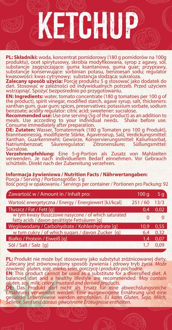 Ketchup-Sauce | Kalorienarm – 460 ml