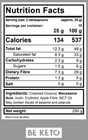 Keto-Creme | Macadamia + MCT – 250 Gramm