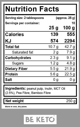 Keto-Creme | Erdnussbutter + MCT – 250 Gramm